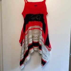 Italian-Made Pinko Boho Knit Lamé Camisole Top
